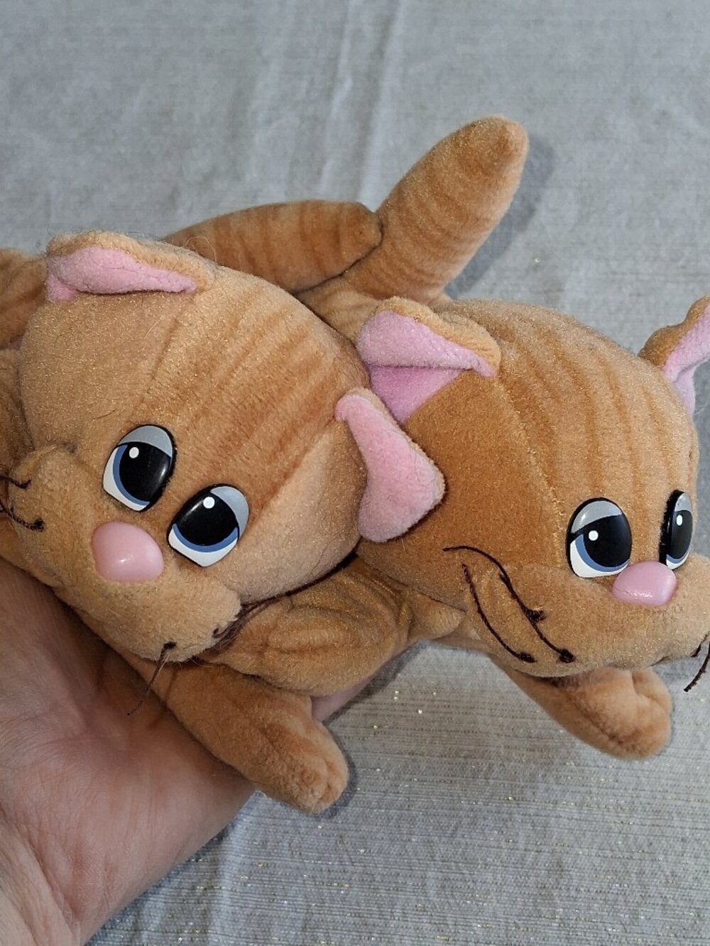 Vintage 1980s Tonka Pound Purries 7" Stuffed Plush Cat Kittens Orange Tabby